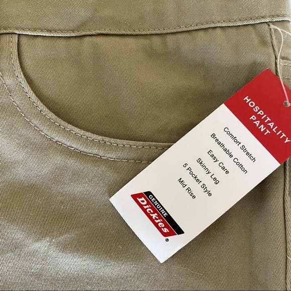 NEW Genuine Dickies Hospitality Khaki Pants Skinny Leg Pants Women’s Size 13 - Picture 5 of 11